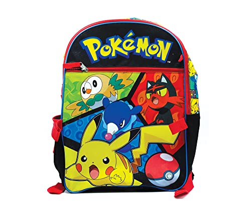Pokemon Pikachu Characters Print 5 Pc Backpack Bookbag Set Lunch Box Water Bottle