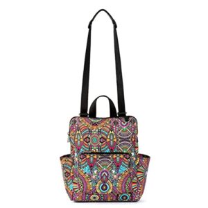 sakroots womens eco-twill eco twill loyola small convertible backpack, rainbow wanderlust, one size us