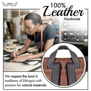 ORNA'S LEATHER ART | Mini SWAN Everyday leather backpack for Women. Practical, Stylish and Spacious Women’s Bag. Real Leather in A Chic Backpack And Contemporary Design (Brown)