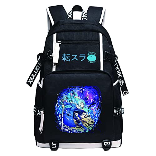 That Time I Got Reincarnated As A Slime Casual Daypack Oxford Travel Bags Anime Laptop Backpack with USB Port (6)