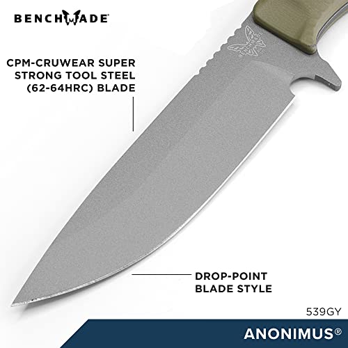 Benchmade - ANONIMUS 539GY Fixed Blade Outdoor Knife with OD Green Handle (539GY)
