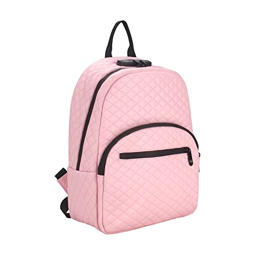 FIREDOG Smell Proof Backpack with Lock for Men Women Travel (Pink, 9.5x5x13 Inch)