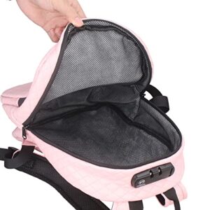 FIREDOG Smell Proof Backpack with Lock for Men Women Travel (Pink, 9.5x5x13 Inch)