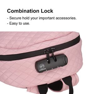 FIREDOG Smell Proof Backpack with Lock for Men Women Travel (Pink, 9.5x5x13 Inch)