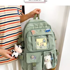 BXCNCKD kawaii backpack with pins kawaii school backpack cute backpack cute kawaii school backpack(Green)