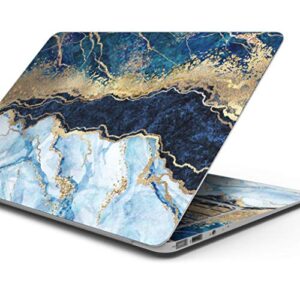 design skinz foiled marble agate full-body wrap scratch resistant decal skin-kit compatible with macbook 13" pro m1 (a2338)