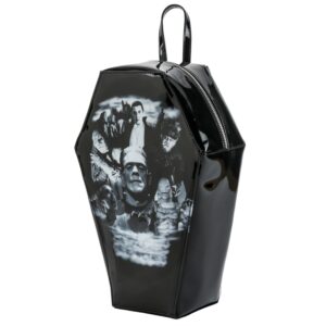 universal monsters mash collage coffin backpack