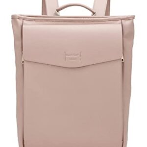 Kah&Kee Feaux Leather Backpack Purse for Women Casual Travel Daypack with Laptop Compartment 13 Inch (Tan Pink)