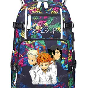 ISaikoy Anime The Promised Neverland Backpack Bookbag Laptop Bag Shoulder Bag Daypack School Bag N20