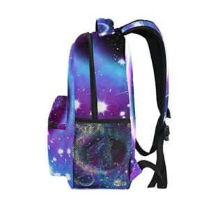 Kcldeci Custom Galaxy Wolf School Backpacks for Kids Boy Girls Customized Wolf Kids Backpacks Bookbags School Bags