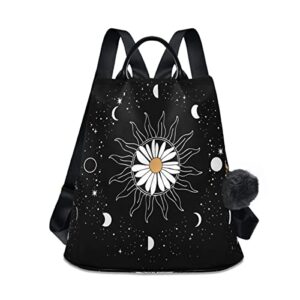 alaza daisy flower sun moon women backpack anti theft back pack shoulder fashion bag purse