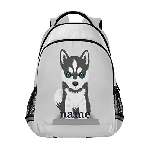 Kcldeci Custom Siberian Husky Puppy Dog Backpack Customized Backpacks Girl Boy School Bag Kids Rucksack Bookbag for Elementary