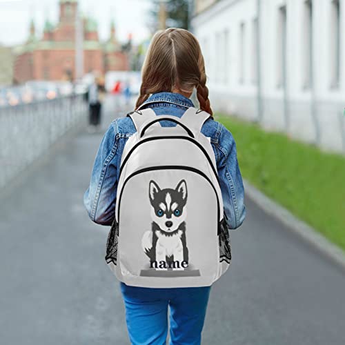 Kcldeci Custom Siberian Husky Puppy Dog Backpack Customized Backpacks Girl Boy School Bag Kids Rucksack Bookbag for Elementary