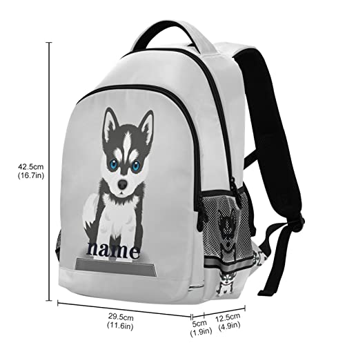 Kcldeci Custom Siberian Husky Puppy Dog Backpack Customized Backpacks Girl Boy School Bag Kids Rucksack Bookbag for Elementary