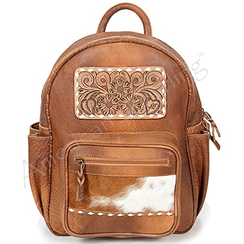 American Darling Hand Carved Leather Backpack Womens Mens Instant Vintage Backpacks Purse Men laptop Bookbags Cow Hide on