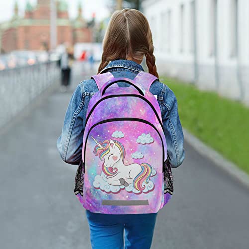 Kids Backpack Unicorn Galaxy Bookbag Cute Pink Elementary School Bag for Girls Travel Rucksack