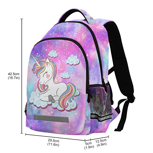 Kids Backpack Unicorn Galaxy Bookbag Cute Pink Elementary School Bag for Girls Travel Rucksack