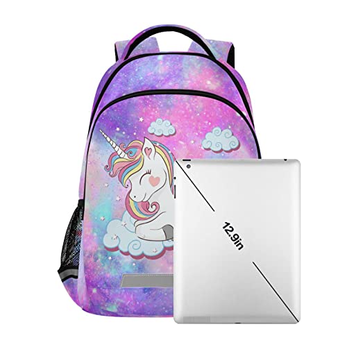 Kids Backpack Unicorn Galaxy Bookbag Cute Pink Elementary School Bag for Girls Travel Rucksack