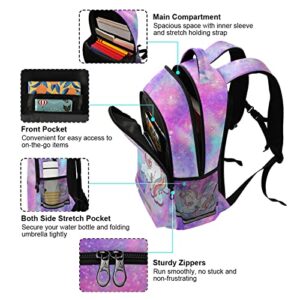 Kids Backpack Unicorn Galaxy Bookbag Cute Pink Elementary School Bag for Girls Travel Rucksack