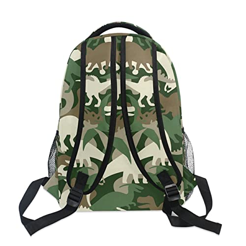 SUABO Laptop Backpack, Camouflage Dinosaur College Students Bookbags Notebooks Backpack Travel Hiking Daypack