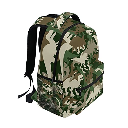 SUABO Laptop Backpack, Camouflage Dinosaur College Students Bookbags Notebooks Backpack Travel Hiking Daypack