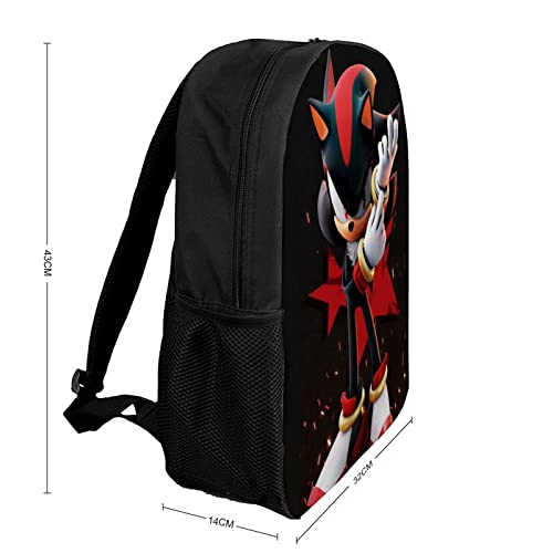 ONBJKPLG Sha-dow The Hedg-ehog Fashion Kids Backpack 3D Printed Laptop Backpack 17 Inch Large Capacity Travel Bag Sports Bag