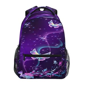 alaza butterfly purple starry travel laptop backpack business daypack fit 15.6 inch laptops for women men