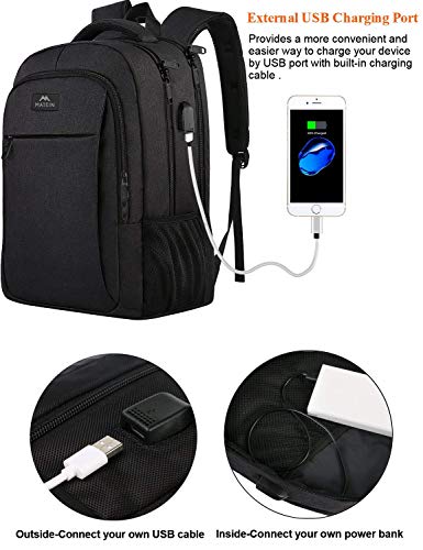 MATEIN Business Travel Backpack, Laptop Backpack with Usb Charging Port for Men Womens Boys Girls, Gym Bag for Men, Large Gym Backpack Sports Bag with Shoes Compartment