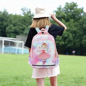 Kids Backpack For Girls School Backpack Toddler Book Bag Set Kindergarten BookBag With Lunch Box Preschool Bag(Purple-Princess)