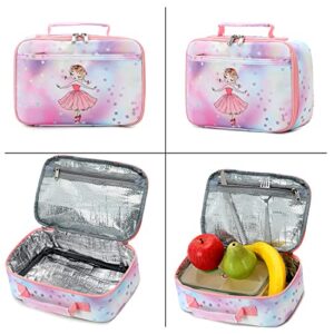 Kids Backpack For Girls School Backpack Toddler Book Bag Set Kindergarten BookBag With Lunch Box Preschool Bag(Purple-Princess)