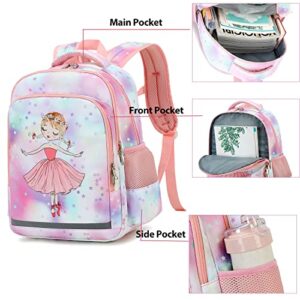 Kids Backpack For Girls School Backpack Toddler Book Bag Set Kindergarten BookBag With Lunch Box Preschool Bag(Purple-Princess)