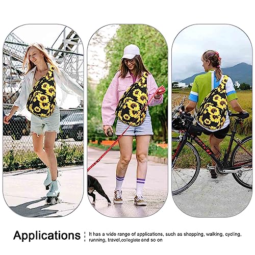 XEYOU Women's Sling Crossbody bag Casual Daypack Outdoor Travel Hiking Backpack for Cycling Walking Dog Hiking (Sunflower)