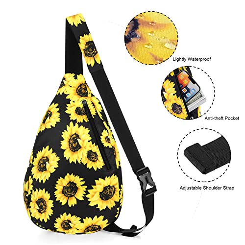 XEYOU Women's Sling Crossbody bag Casual Daypack Outdoor Travel Hiking Backpack for Cycling Walking Dog Hiking (Sunflower)