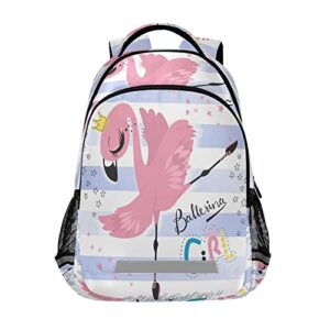 kcldeci flamingo ballerina preschool backpack ballet dancer girl kindergarten little kid toddler school backpacks bookbag for boys and girls with chest strap