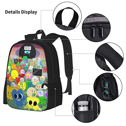 MXSLOVE Casual 2 Pieces Backpack Set, Battle for Bfdi School Bookbag Travel Bag with Lunch Tote