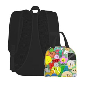 MXSLOVE Casual 2 Pieces Backpack Set, Battle for Bfdi School Bookbag Travel Bag with Lunch Tote