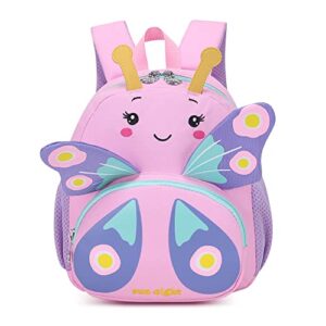 reqinqin cute animal toddler backpack，3d animal cartoon，mini travel backpack butterfly bag for baby 1-5 years girls personalized waterproof bag kids backpack（butterfly）