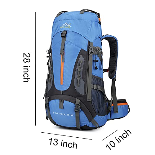 DADAYIYO 70L Large Capacity Waterproof Ultralight Hiking Backpack ,Outdoor Sport Travel Daypack for Climbing Camping (Sky Blue), 27.6*13*9.4 inch (2201)