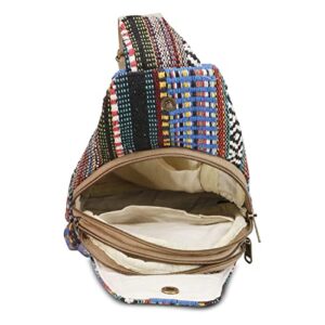 Suman Enterprises Hemp Sling Backpack- Hemp Cross body Bag- Hemp Shoulder Backpack Adjustable Strap for Men & Women (Multi-1)