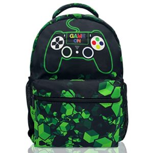 tongruiq video game funny backpack, large 17-inch laptop travel laptop daypack school bag with multiple pockets for men women boys girls
