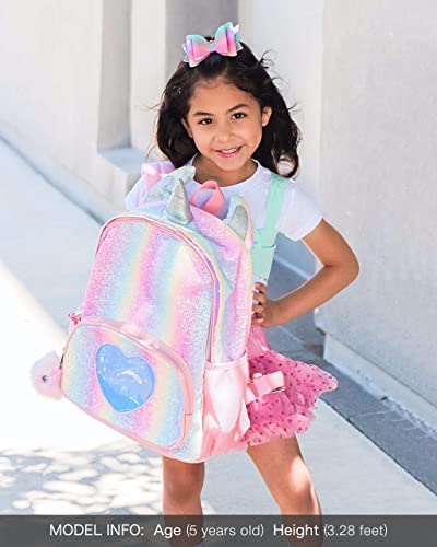 mibasies Kids Unicorn Backpack with Lunch Box for Girls Rainbow School Bag