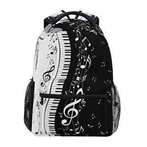 qugrl piano music note school backpack for girls boys large bookbag laptop computer bag casual hiking travel daypack backpack schoolbag for teens college 16 inch