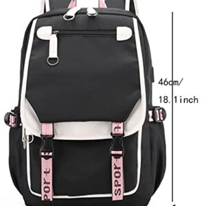 WANHONGYUE Gudetama Anime Backpack Laptop School Bag Student Bookbag Cosplay Daypack Rucksack Bag with USB Charging Port 1200/3