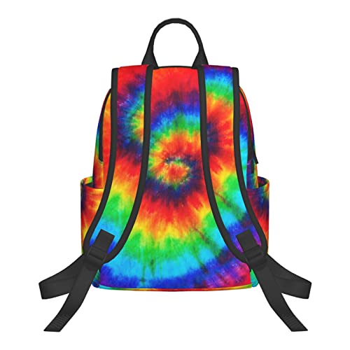 Color Tie Dye Backpack Compact Light 14.7 Inch Travel Bag Laptop Hippie Backpack Computer Bag for Men Women