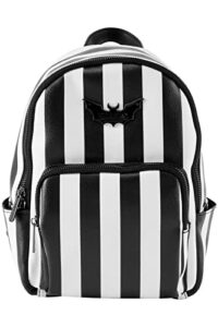 killstar rails black white stripe goth punk beetlejuice mini backpack