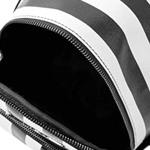 Killstar Rails Black White Stripe Goth Punk Beetlejuice Mini Backpack