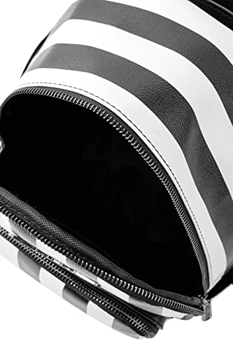 Killstar Rails Black White Stripe Goth Punk Beetlejuice Mini Backpack