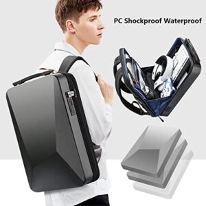 Gaming Laptop Backpack with USB Charging Port TSA Lock for Men,Hard Shell Expandable Business Backpack Fits 17.3 Inch Notebook Computer，black