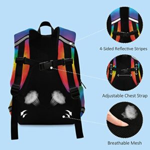 ALAZA Rainbow Tie Dye Swirl Spiral Kids Toddler Backpack Purse for Girls Boys Kindergarten Preschool School Bag w/Chest Clip Leash Reflective Strip