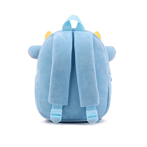 BEFUNIRISE Toddler Backpack for Boys and Girls, Cute Soft Plush Animal Cartoon Mini Backpack Little For Kids 2-6 Year (Cows)